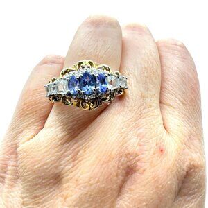 NWT Chuck Clemency Amethyst Topaz Ring Size 10 Filgree 2 Tone